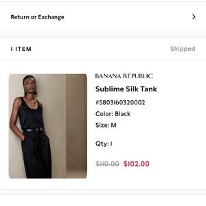 Banana Republic silk cami—still in package; missed the return!!